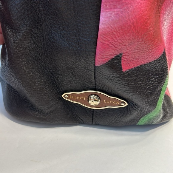 Elliot Luca Intreccio Leather Tote bag 
Exotic floral Multi brown 17x15x7 - Picture 3 of 6